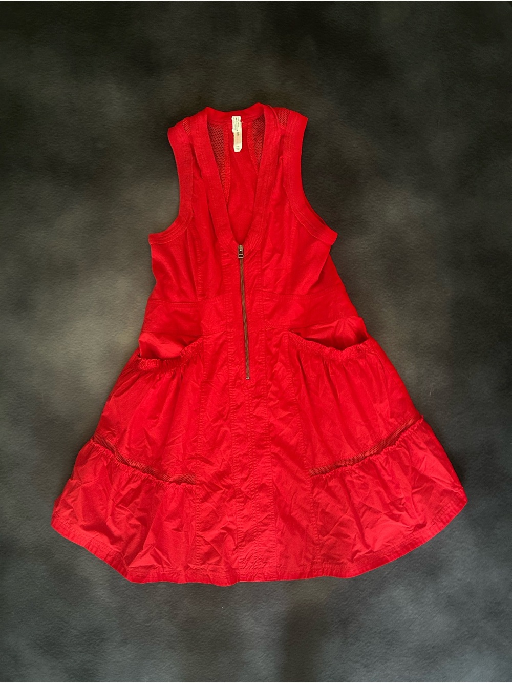 Anthropologie Daily Practice Red Dress with zipper and pockets